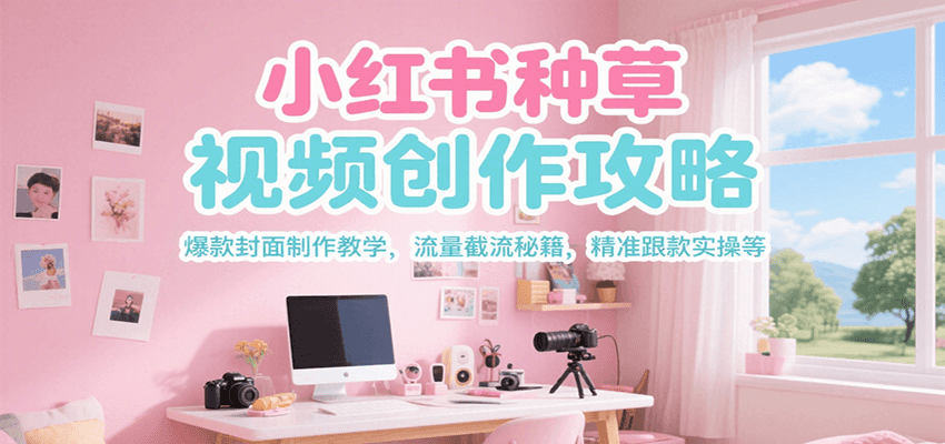 小红书种草视频创作攻略，爆款封面制作教学 ，流量截流秘籍 ，精准跟款实操等-吾藏分享