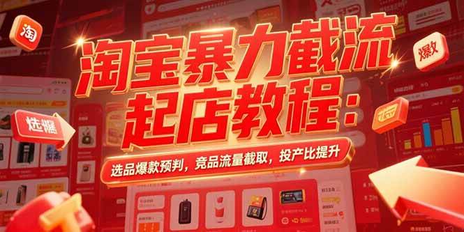 （15468期）淘宝暴力截流起店教程：选品爆款预判，竞品流量截取，投产比提升-吾藏分享
