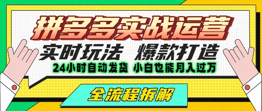 拼多多最新实战运营高投产：长久稳定项目，单店利润一天三位数-吾藏分享