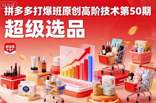拼多多打爆班原创高阶技术第50期，超级选品-吾藏分享