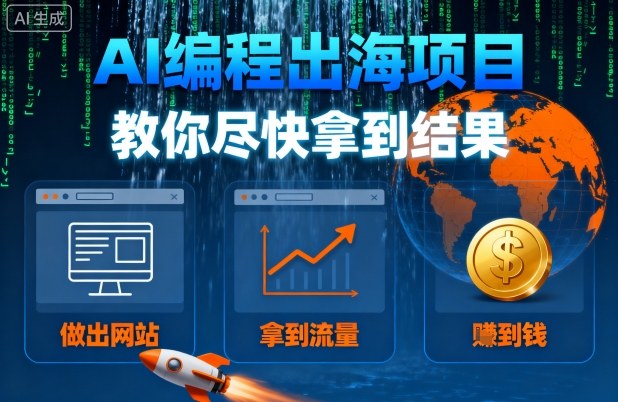 AI编程出海项目，教你尽快拿到结果-做出网站、拿到流量、賺到钱-吾藏分享