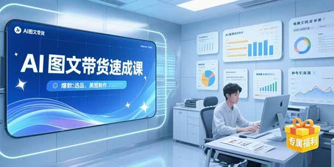 （15416期）AI图文带货速成课，养号引流秘籍，爆款选品策略，美图制作全流程-吾藏分享