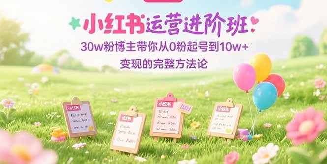 （15318期）小红书运营进阶班：30w粉博主带你从0粉起号到10w+变现的完整方法论-吾藏分享