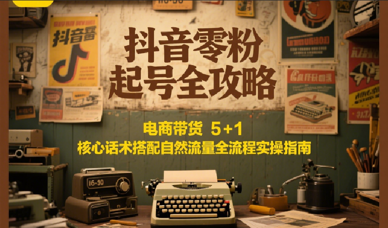 抖音零粉起号全攻略：电商带货 5+1 核心话术搭配自然流量全流程实操指南-吾藏分享
