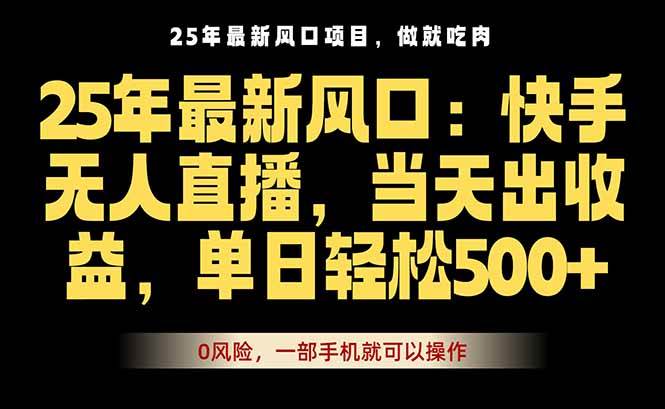 （16007期）25年最新无人直播玩法，当天秒出单，一部手机就可操作-吾藏分享