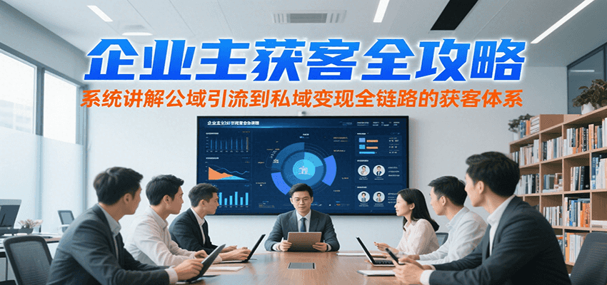 企业主获客全攻略，系统讲解公域引流到私域变现全链路的获客体系-吾藏分享