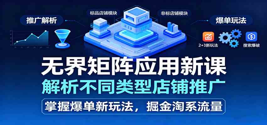 无界矩阵应用新课，解析不同类型店铺推广，掌握爆单新玩法，掘金淘系流量-吾藏分享