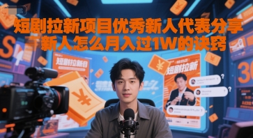 短剧拉新项目优秀新人代表分享新人怎么月入过1W的诀窍-渝渝网创