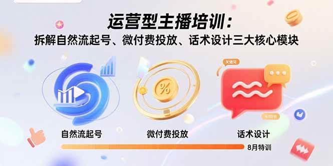 （15654期）运营型主播培训：拆解自然流起号、微付费投放、话术设计三大核心模块-8月-吾藏分享