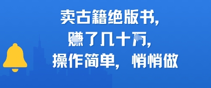 卖古籍绝版书，挣了几十个，操作简单，悄悄做-吾藏分享