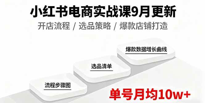 （16120期）小红书电商实战课9月更新，开店流程/选品策略/爆款店铺打造，单号月均10w+-吾藏分享