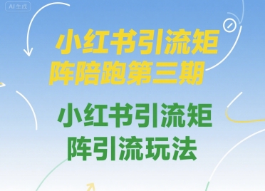 小红书引流矩阵陪跑第三期，小红书引流矩阵引流玩法-吾藏分享