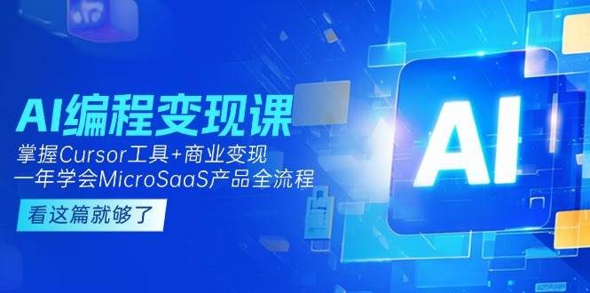 AI编程变现课：掌握Cursor工具+商业变现，一年学会MicroSaaS产品全流程-渝渝网创