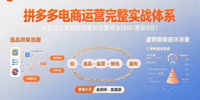 （15579期）拼多多电商运营完整实战体系，从选品上架到稳定盈利完整商业闭环(更新8月)-吾藏分享