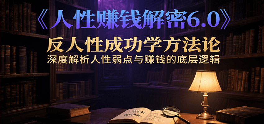 人性赚钱解密6.0，反人性成功学方法论，深度解析人性弱点与赚钱的底层逻辑-吾藏分享