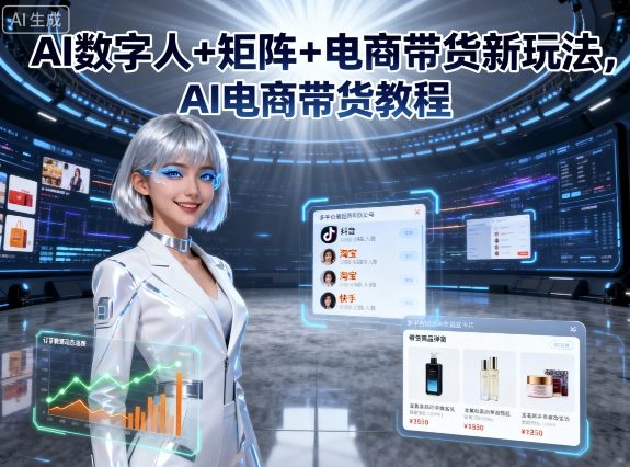 AI数字人+矩阵+电商带货新玩法，AI电商带货教程-吾藏分享