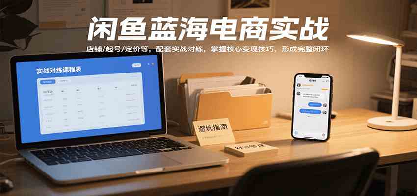 闲鱼蓝海电商实战，涵盖店铺、起号、定价等，配套实战对练，掌握核心变现技巧-吾藏分享