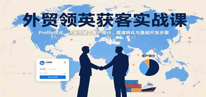 外贸领英获客实战课：Profile优化、人脉突破，客户细分、邀请转化与基础开发步骤-吾藏分享