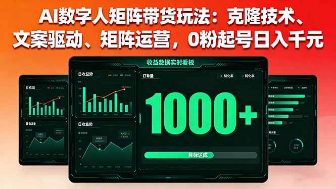 （16050期）AI数字人矩阵带货玩法：克隆技术、文案驱动、矩阵运营，0粉起号日入千元-吾藏分享