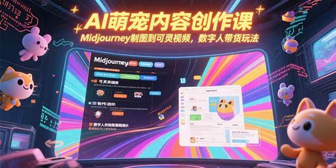 （15311期）AI萌宠内容创作课，Midjourney制图到可灵视频，数字人带货玩法-吾藏分享