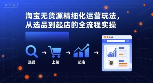 淘宝无货源精细化运营玩法，从选品到起店的全流程实操-吾藏分享