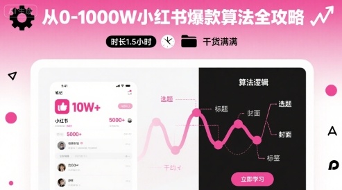 从0-1000W小红书爆款算法全攻略，时长1.5小时，干货满满-吾藏分享