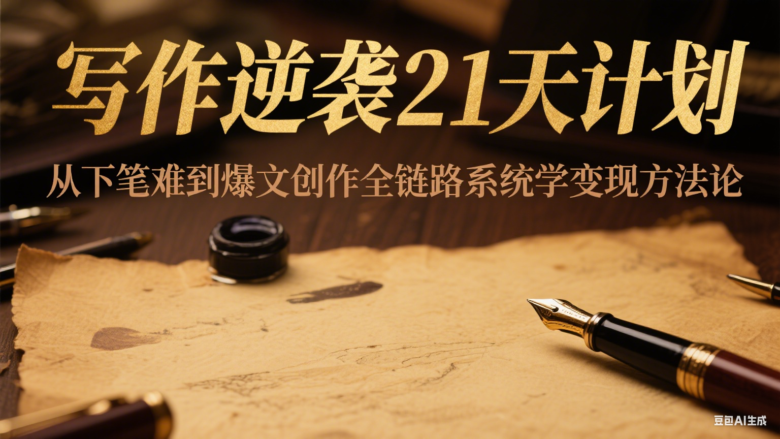 写作逆袭21天计划：从下笔难到爆文创作全链路系统学变现方法论-吾藏分享