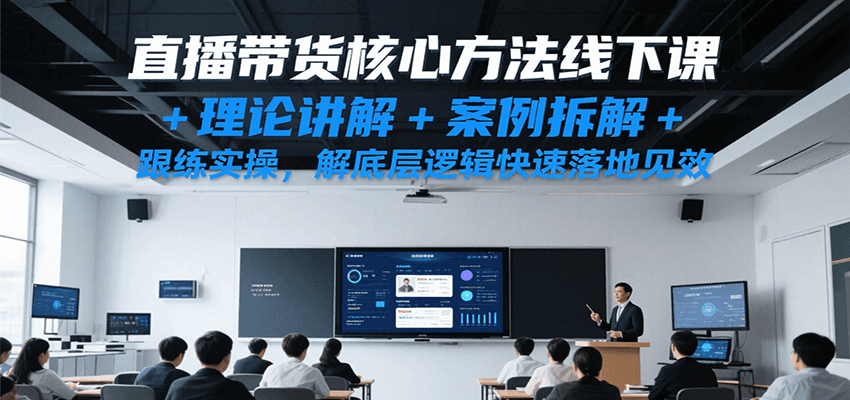 直播带货核心方法线下课，理论讲解+案例拆解+跟练实操，解底层逻辑快速落地见效-吾藏分享