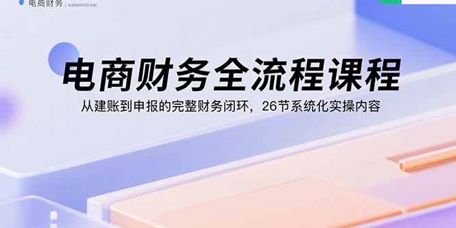 （15893期）电商财务全流程课程：从建账到申报的完整财务闭环，26节系统化实操内容-吾藏分享