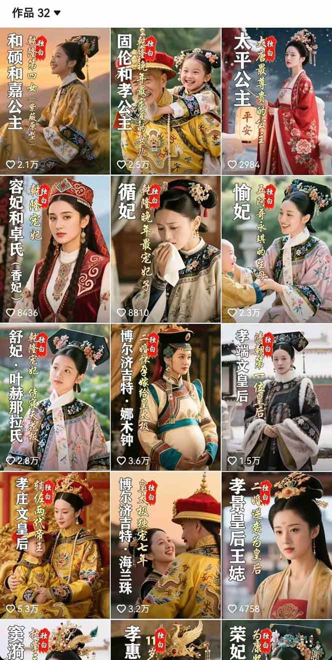 （15927期）历史女性人物创作课：独白文案+AI克隆+蒙版剪辑，3个月涨粉22w+副业月入3w-吾藏分享