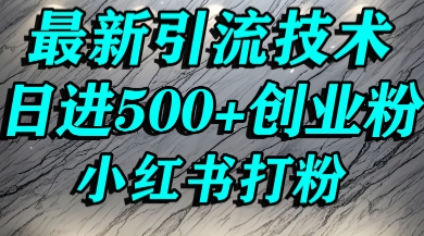 小红书精准引流创业粉，前辈求带孩子走投无路了，单人操作日引500+精准创业粉-吾藏分享