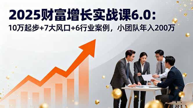 （16004期）2025财富增长实战课6.0：10万起步+7大风口+6行业案例，小团队年入200万-吾藏分享