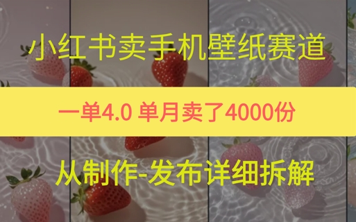 小红薯手机壁纸变现，4块钱一张的图，单月卖了5000份-吾藏分享