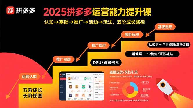 （15826期）2025拼多多运营能力提升课：认知→基础→推广→活动→玩法，五阶成长路径-吾藏分享
