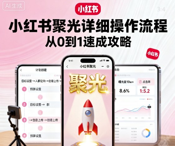 小红书聚光详细操作流程，小红书聚光从0到1速成攻略-吾藏分享