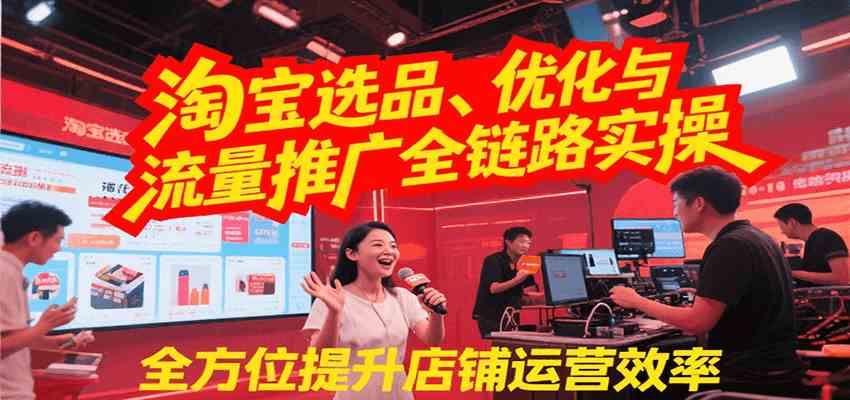 淘宝选品、优化与流量推广全链路实操，全面提升店铺运营效率-吾藏分享
