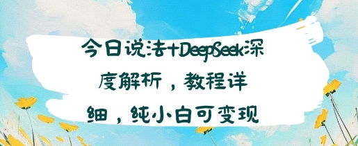今日说法+DeepSeek深度解析，教程详细，纯小白可变现-吾藏分享