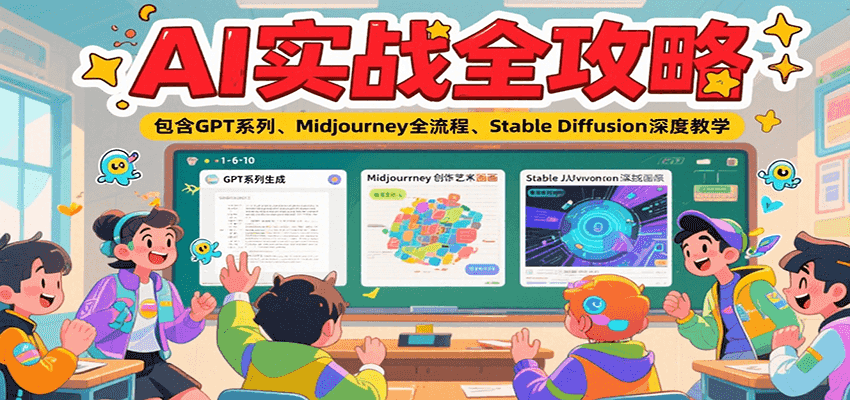 AI实战全攻略，包含GPT系列、Midjourney全流程、Stable Diffusion深度教学-吾藏分享