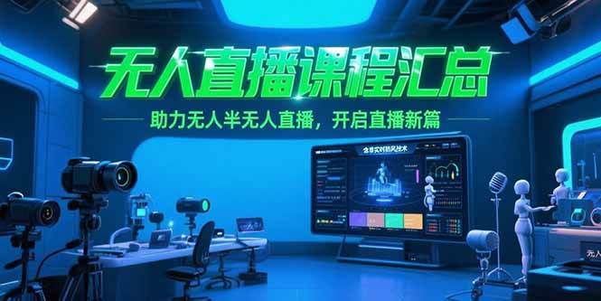 （15218期）无人直播课程汇总，含非实时防风技术，助力无人半无人直播，开启直播新篇-吾藏分享