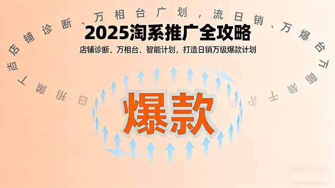 （16067期）2025淘系推广全攻略，店铺诊断、万相台、智能计划，打造日销万级爆款计划-吾藏分享