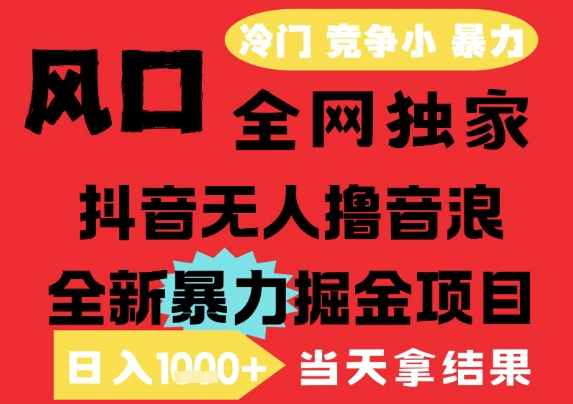 25年6月高爆抖音无人直播最新撸音浪掘金项目，解放双手小白可做，无脑日入1k+，门槛低【揭秘】-吾藏分享