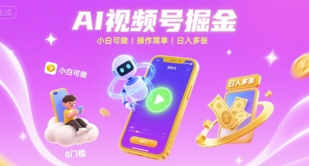 AI视频号掘金 小白可做 操作简单 日入多张-吾藏分享