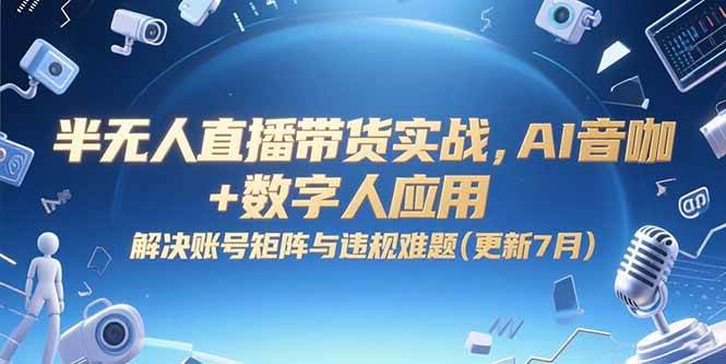 （15280期）半无人直播带货实战，AI音咖+数字人应用 解决账号矩阵与违规难题(更新7月)-吾藏分享