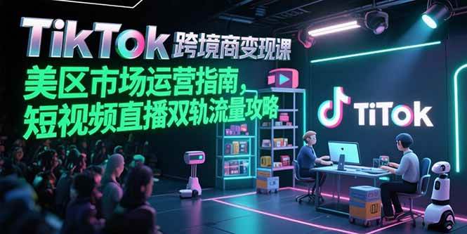 （15344期）TikTok跨境电商变现课，美区市场运营指南，短视频直播双轨流量攻略-吾藏分享