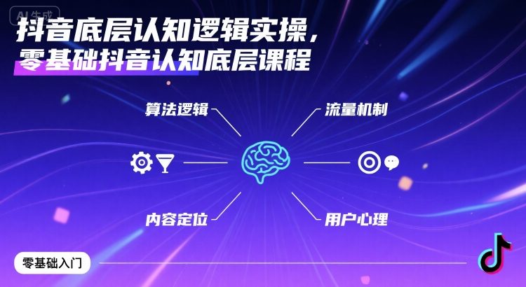 抖音底层认知逻辑实操，零基础抖音认知底层课程-吾藏分享