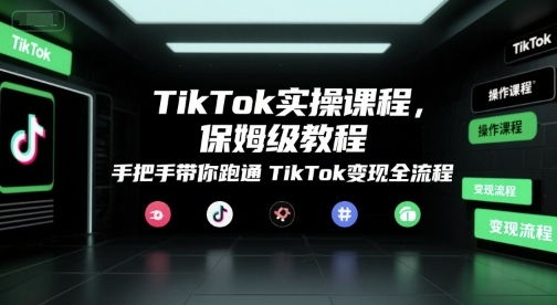 TikTok实操课程，保姆级教程，手把手带你跑通TikTok变现全流程-吾藏分享