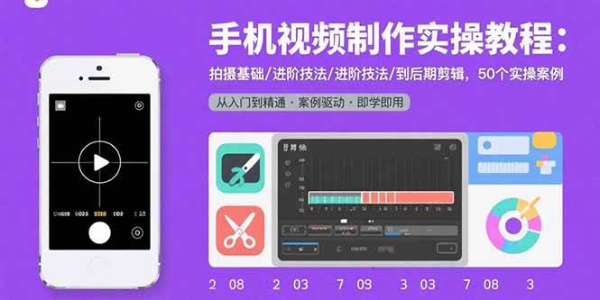 （15789期）手机视频制作实操教程：拍摄基础/进阶技法/到后期剪辑，50个实操案例-吾藏分享