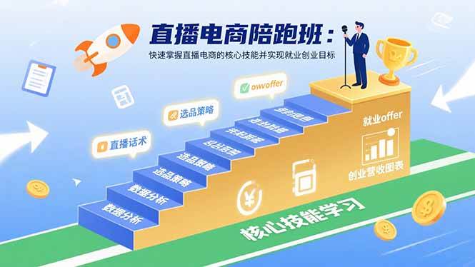 （15900期）直播电商陪跑班：快速掌握直播电商的核心技能并实现就业/创业目标-吾藏分享