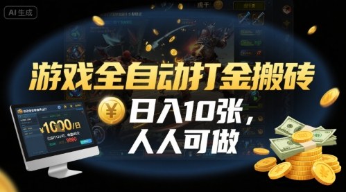 游戏全自动打金搬砖，日入10张，人人可做，纯干货，长期稳定收益项目【揭秘】-吾藏分享