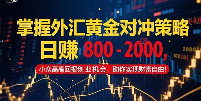 （15198期）掌握外汇黄金对冲策略，日赚 800 – 2000，小众高回报创业机会，助你实…-吾藏分享